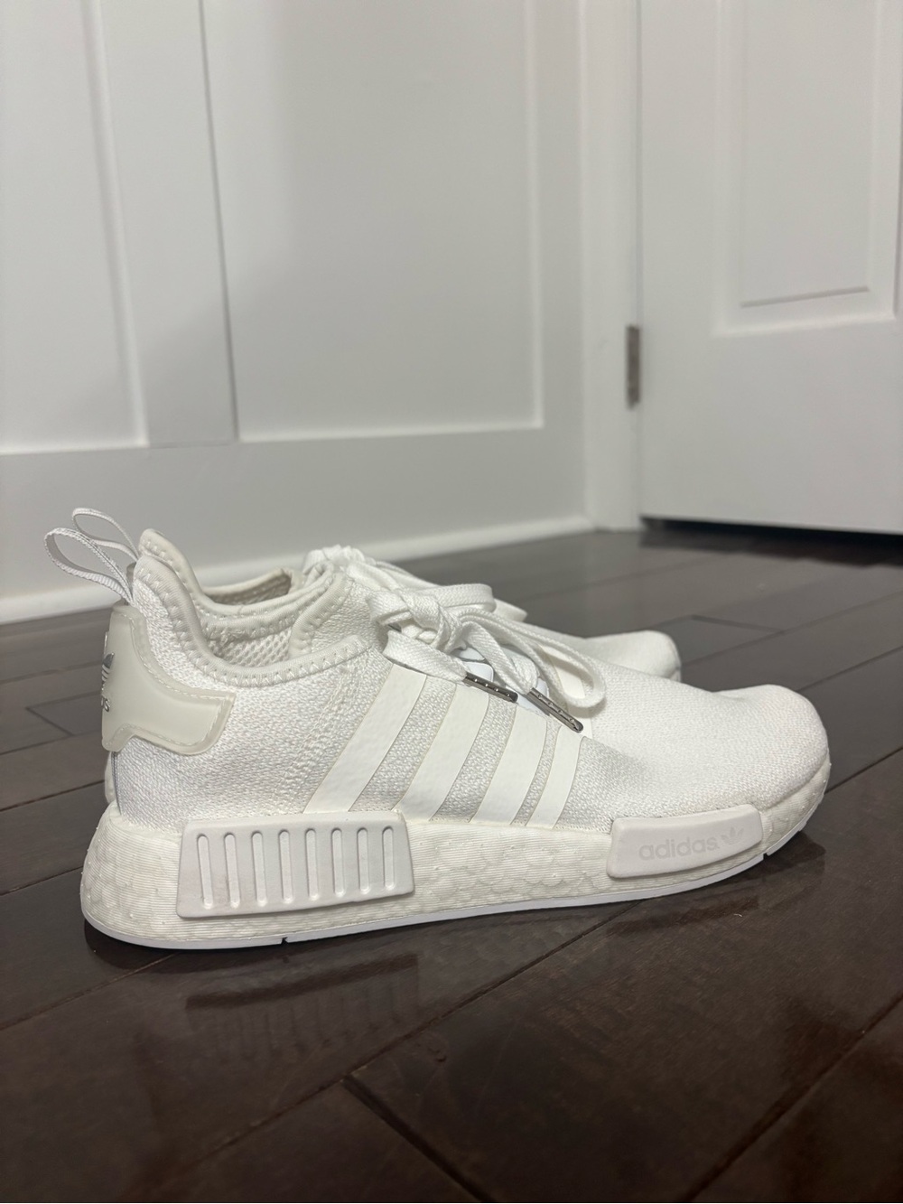 adidas All-White NMD R1 Knit Sneakers